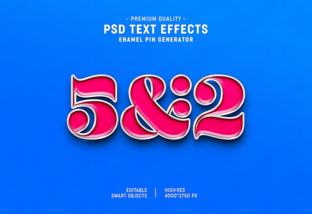 Download Premium Psd 3d Enamel Pin Text Effect Style