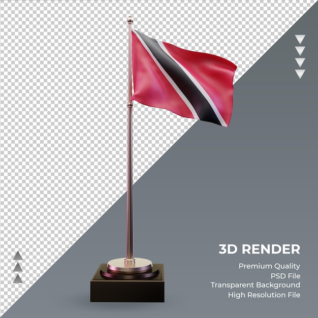 Premium Psd 3d Flag Trinidad And Tobago Rendering Front View 8018