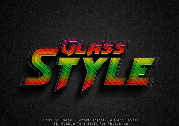 Download Premium PSD | 3d glass mockup text style effect