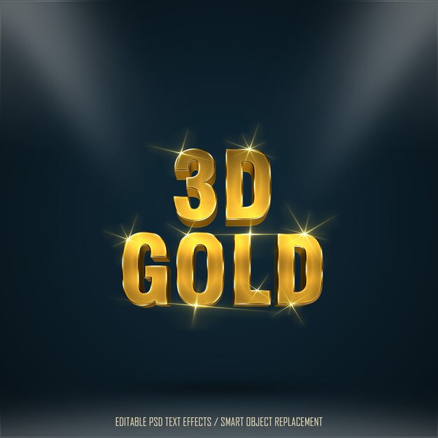 Download Premium PSD | 3d gold effect editable text 1