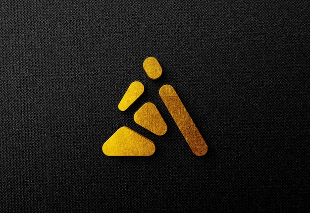 gold 3d logo mockup