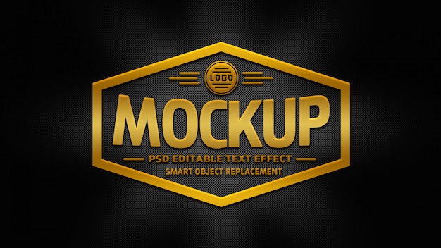 Download Premium Psd 3d Gold Logo Mockup