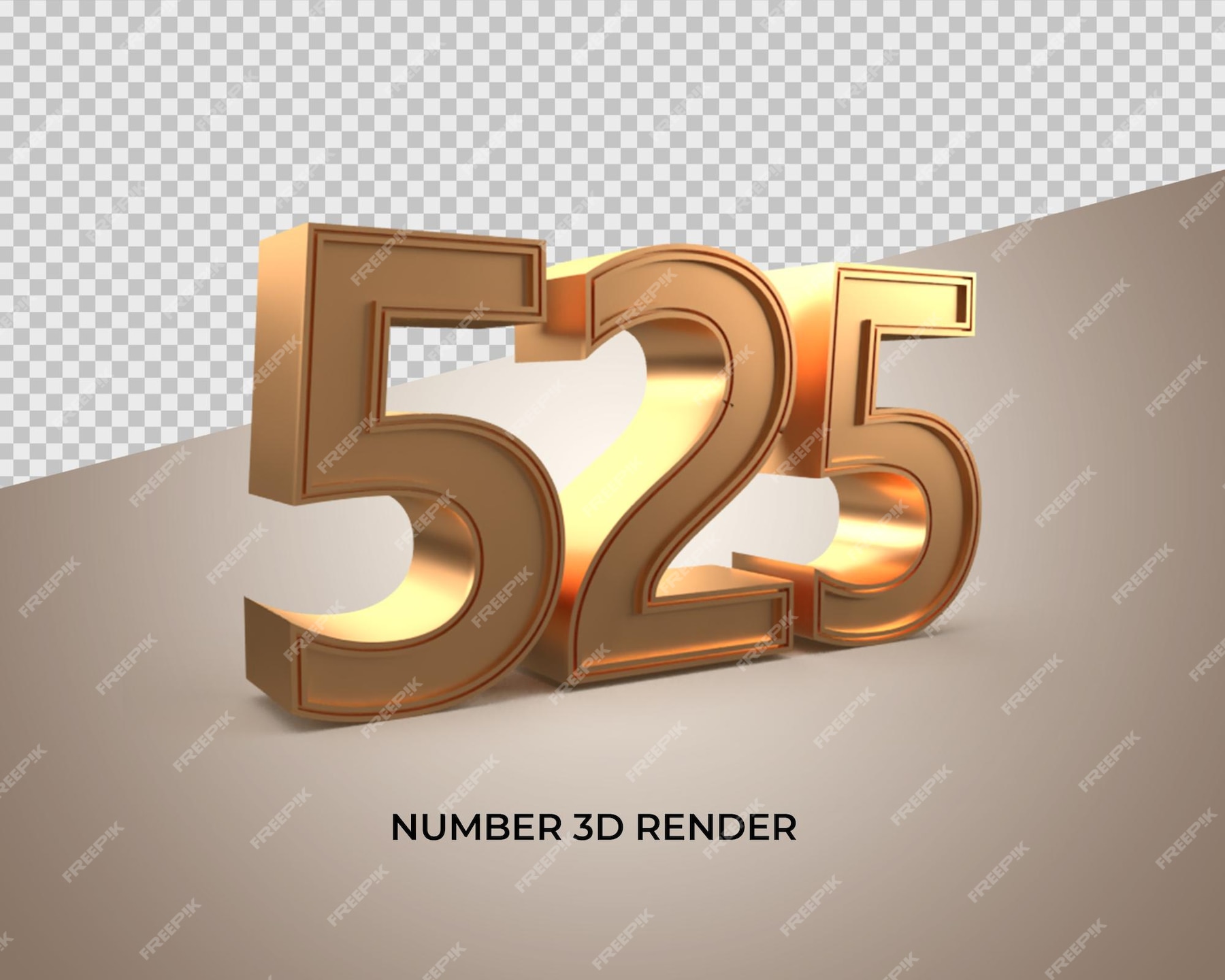 premium-psd-3d-gold-number-525