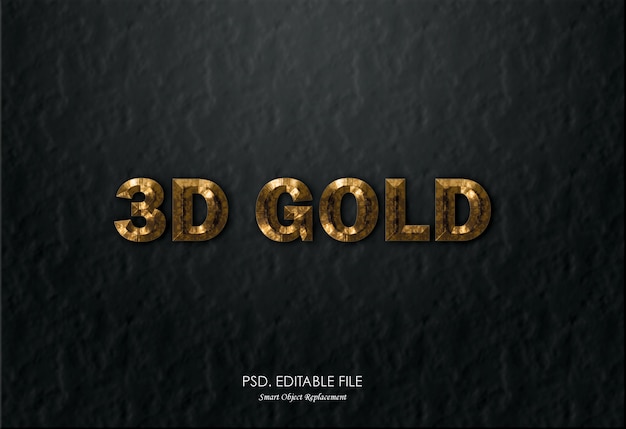 Download 3d gold text effect mockup | Premium PSD File