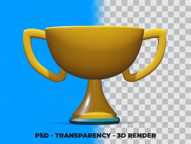 Premium PSD 3d Gold Trophy With Transparency Render Modeling Premium Psd