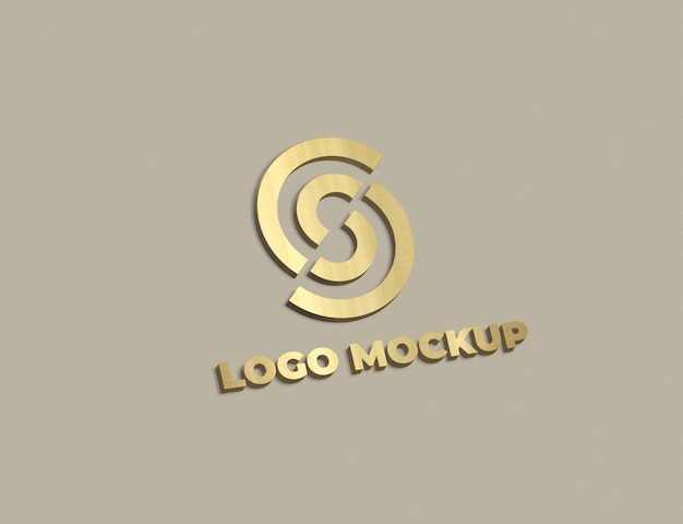 3d Gold Logo Mockup