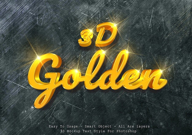 Download 3d golden mockup text effect | Premium PSD File