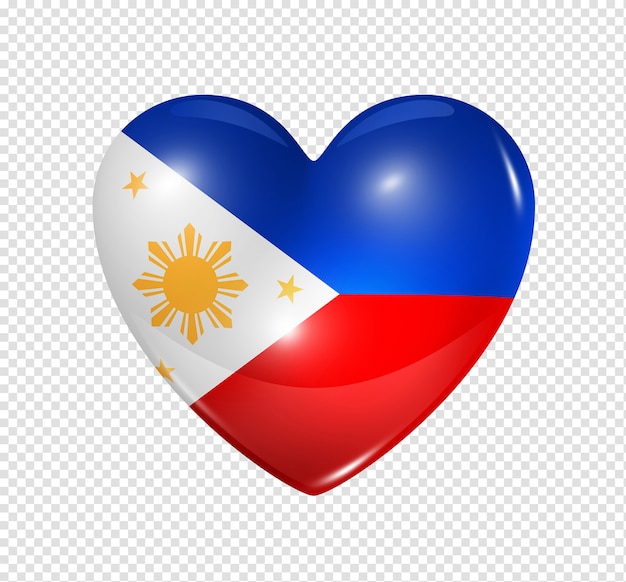 Premium PSD | 3d heart philippines flag icon isolated