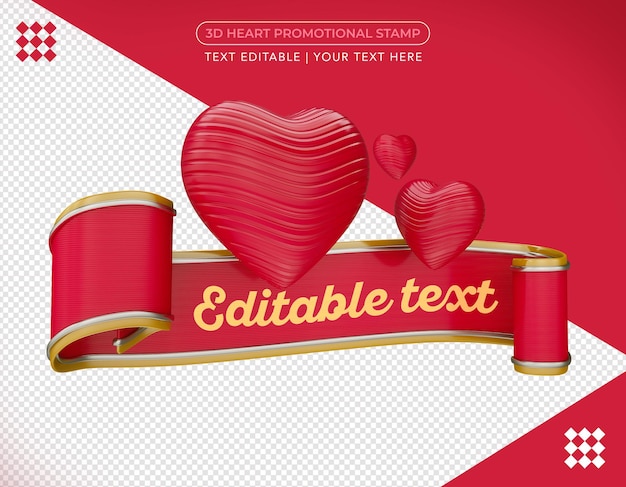 Premium PSD | 3d heart promotional in 3d rendering isolated