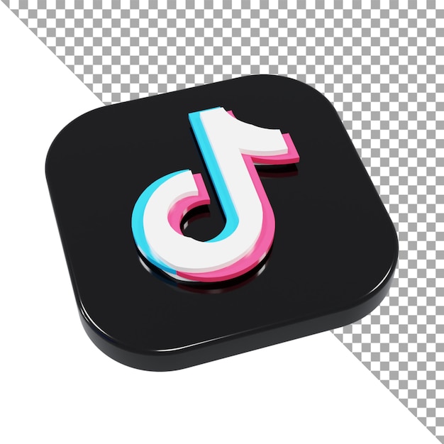 Premium PSD | 3d icon logo tiktok minimalist isometric