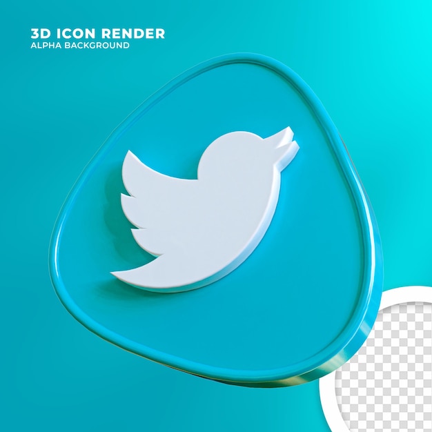 Premium PSD | 3d icon twitterrendering