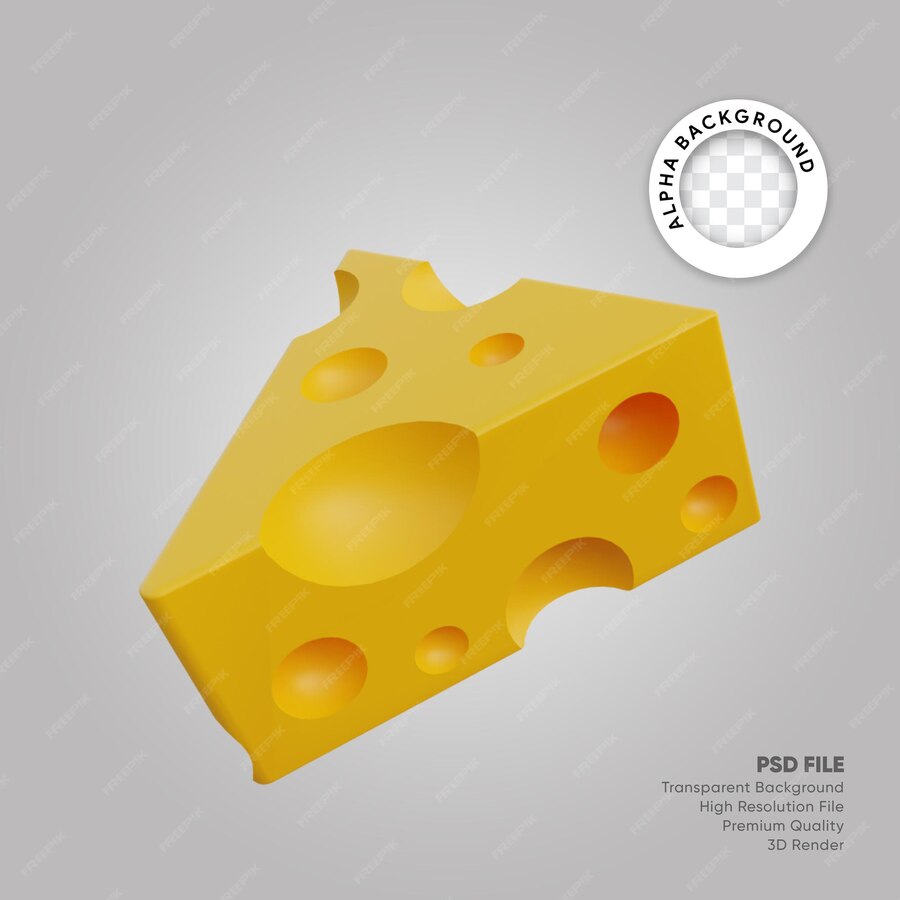 Premium PSD | 3d illustration cheese