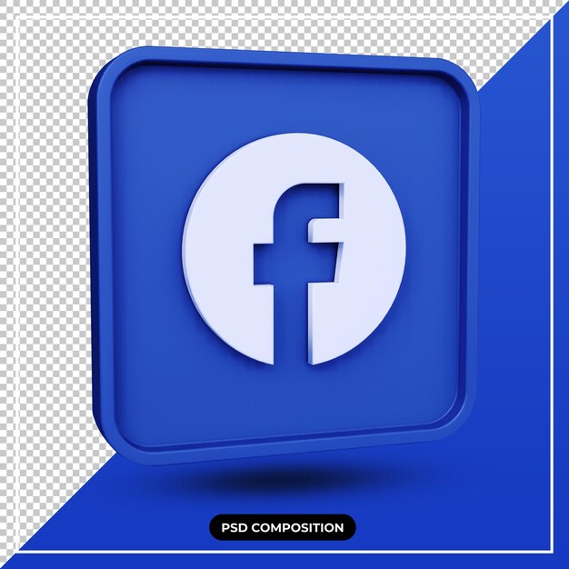 3dイラストfacebookアイコン プレミアムpsdファイル