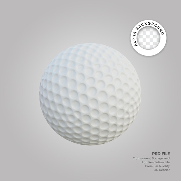 ゴルフボールの3dイラスト プレミアムpsdファイル