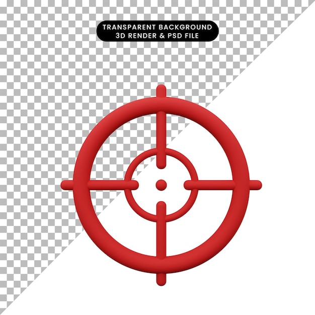 Premium PSD | 3d illustration simple icon aim target