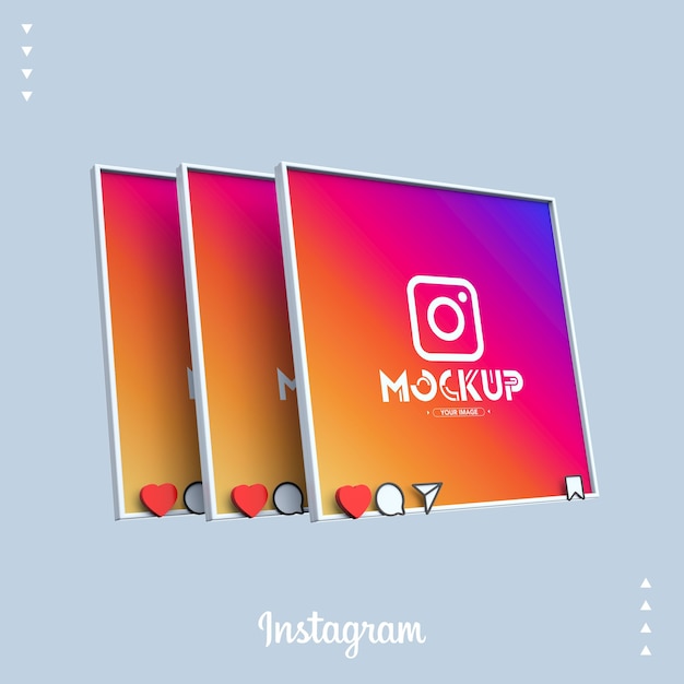 Download Premium PSD | 3d instagram mockup with feed screens