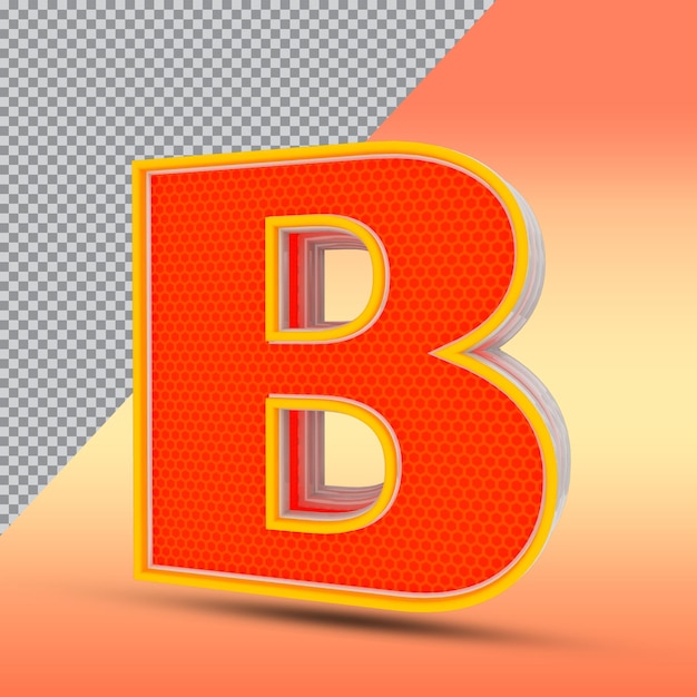 Premium PSD | 3d Letters B Effect Style Color Orange