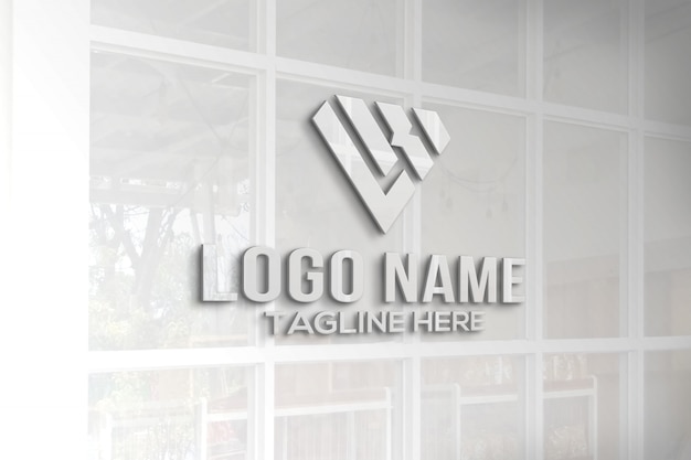 3d glass window logo mockup psd free download - nitrovsa