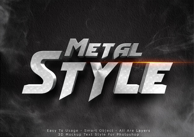 Download 3d metal mockup text style effect | Premium PSD File