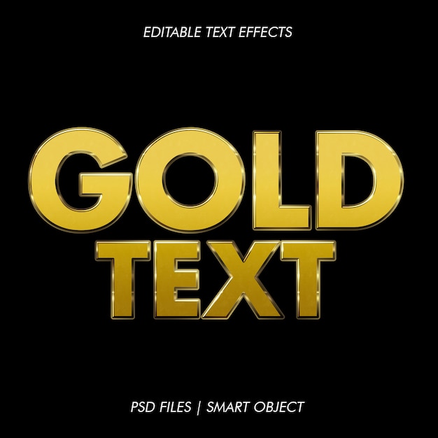 Download 3d mockup gold text style PSD file | Premium Download