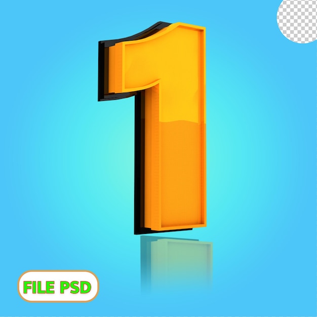 Premium PSD | 3d number 1