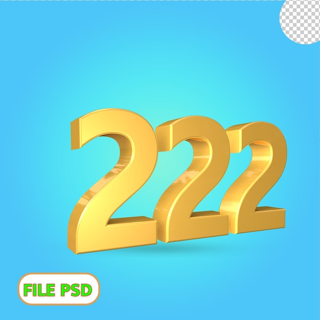 Premium PSD | 3d number 222