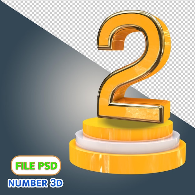 Premium PSD | 3d Number 2