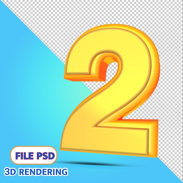 Premium PSD | 3d number 2