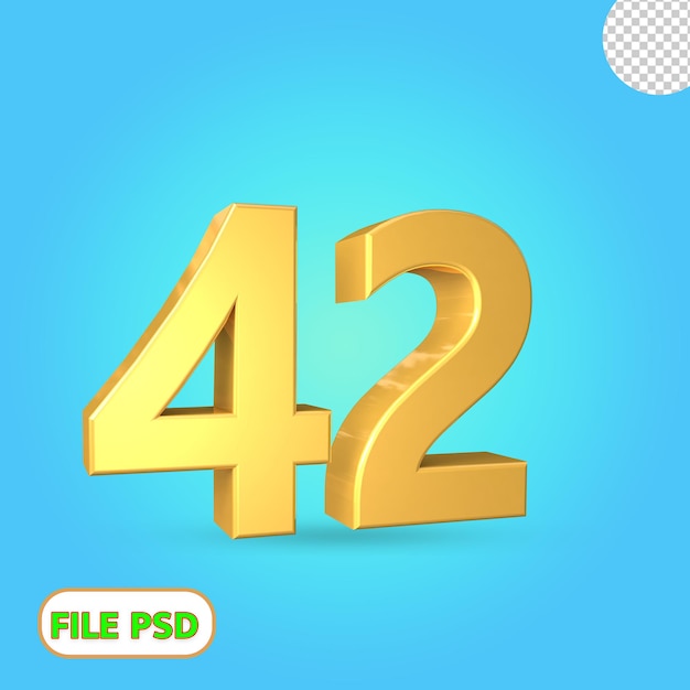 Premium PSD | 3d number 42