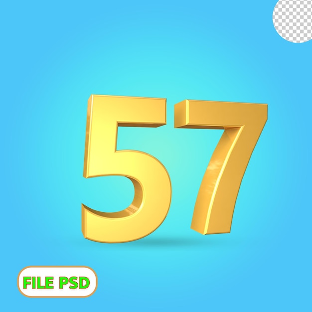 Premium Psd 3d Number 57