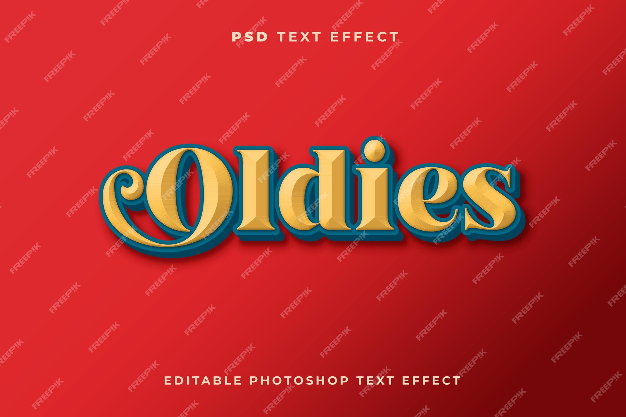 Premium PSD | 3d oldies text effect template with vintage style