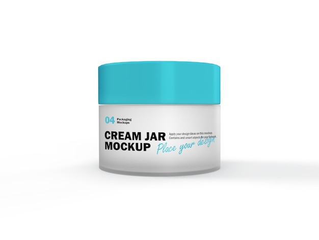 Download Premium Psd 3d Packaging Design Mockup Of Matte Glass Cream Jar