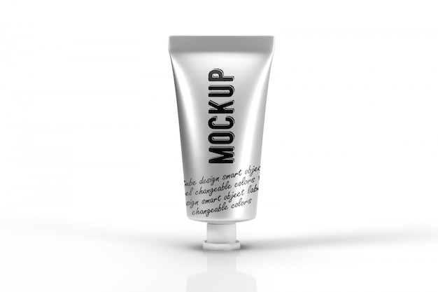 Download Premium Psd 3d Packaging Design Mockup Of Small Silver Cosmetic Tube Yellowimages Mockups