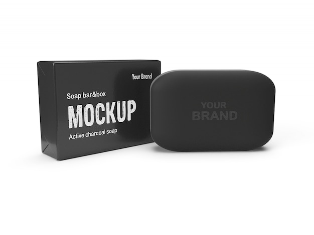 Download Free 3d Packaging Design Mockup Of Soap Bar And Box Premium Psd File PSD Mockups.