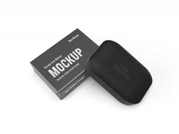 Download 3d packaging design mockup of soap bar and box | Premium ...