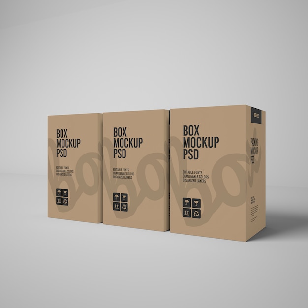 Download 3d paper box mockup | Premium PSD File