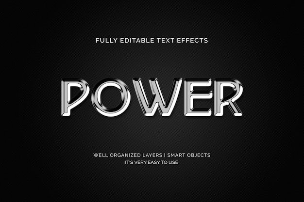 3d power text effect Premium Psd