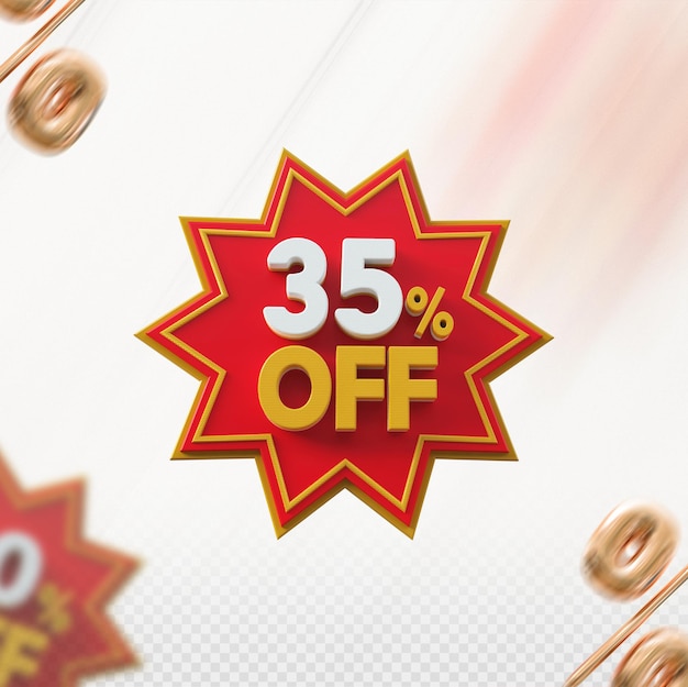 premium-psd-3d-promotion-35-percent-off-red