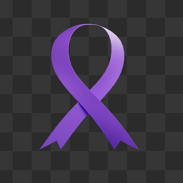 Premium PSD | 3d Purple Ribbon Dementia Awareness Illustration