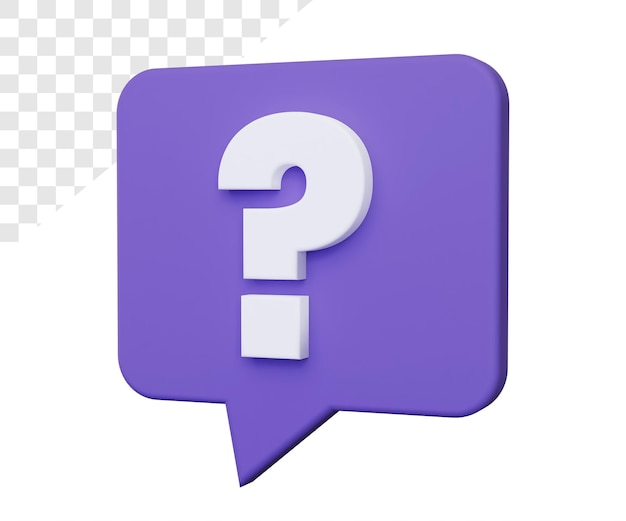 3d question mark or help rendering isolated Premium Psd