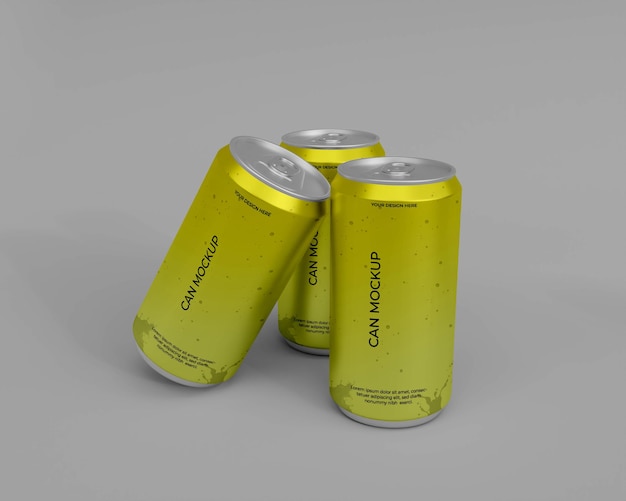 Premium PSD | 3d realistic can mockup