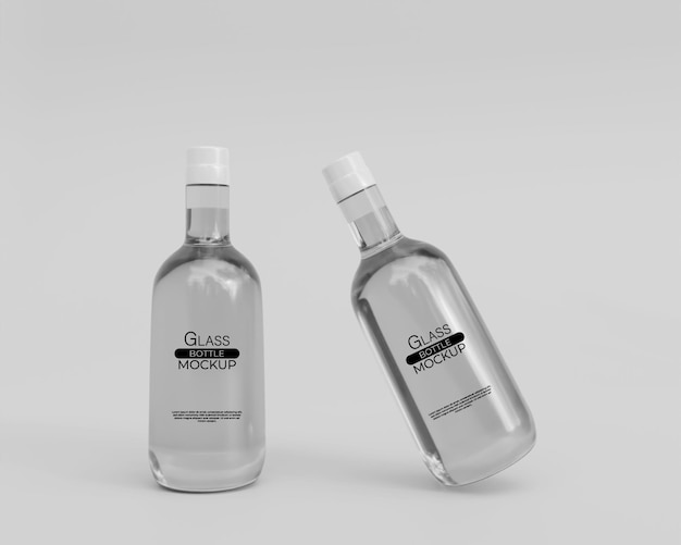 Premium Psd 3d Realistic Glass Bottle Mockup 8934