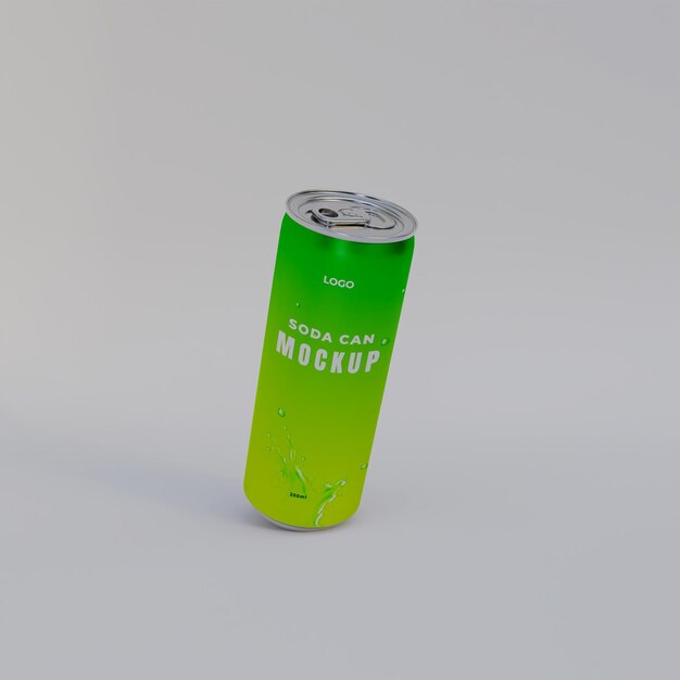 Premium PSD 3d Realistic Soda Can Mockup