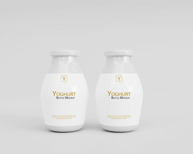 Premium PSD | 3d realistic yoghurt bottle mockup