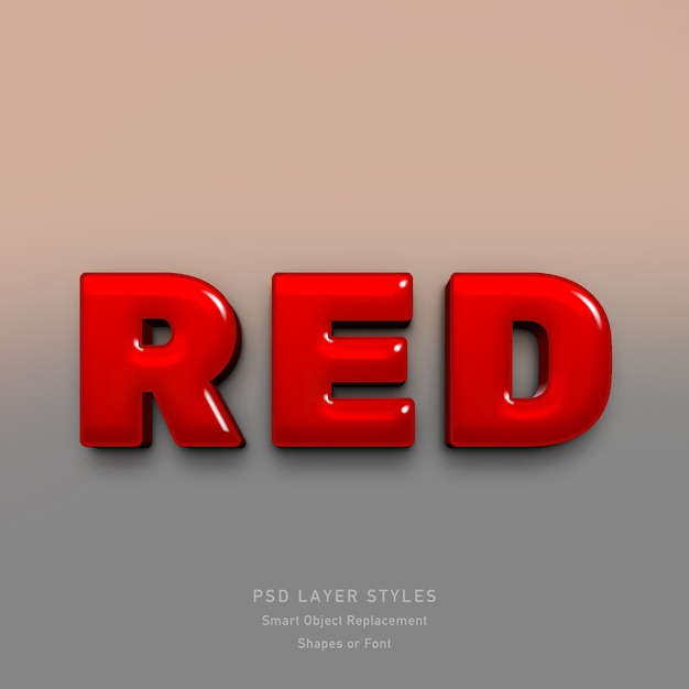 Download 3d red text style effect for font PSD file | Premium Download
