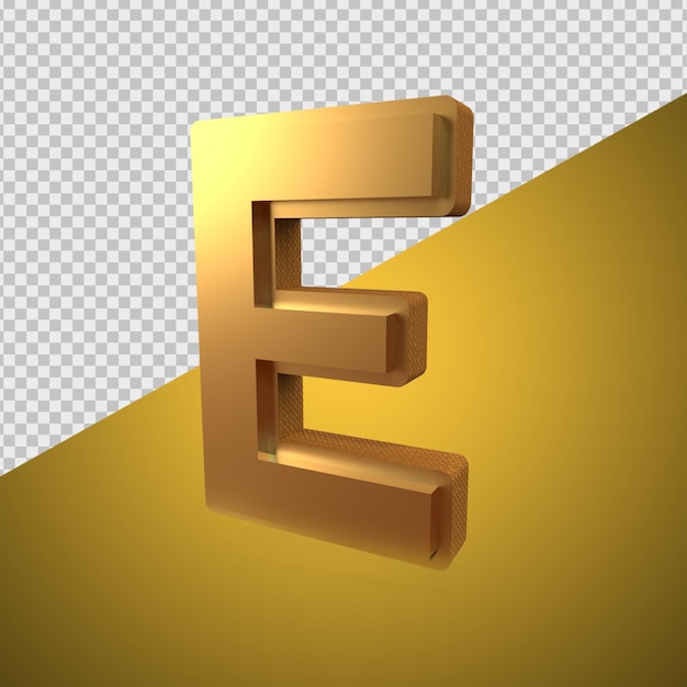 Premium PSD 3d Render Alphabet Gold