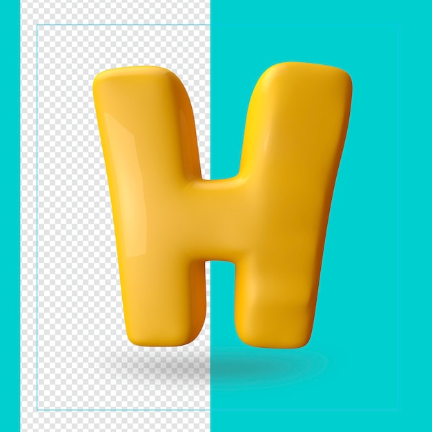 Premium PSD | 3d render of alphabet letter h