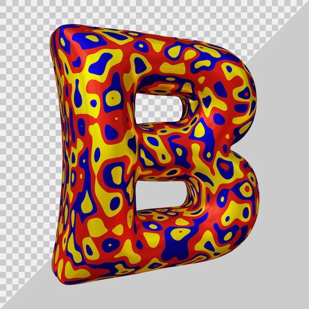 Premium PSD | 3d Rendering Of Alphabet Letter B Balloon