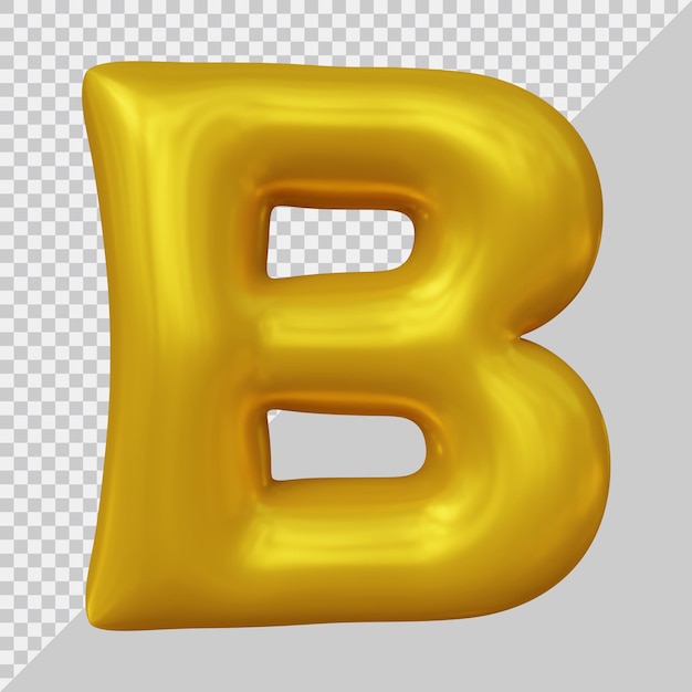 Premium PSD | 3d Rendering Of Alphabet Letter B Balloon