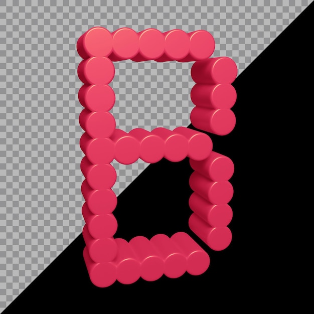 Premium PSD | 3d Rendering Of Alphabet Letter B